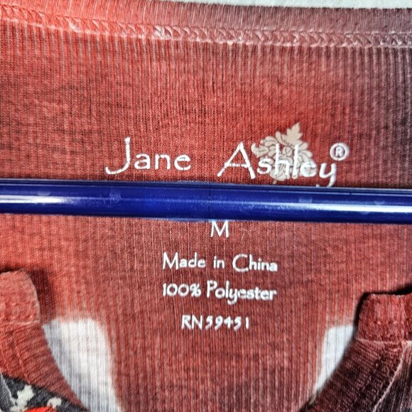 Jane Ashley Women's V-neck 3/4 Sleeve Boho Top Size M - Picture 3 of 7